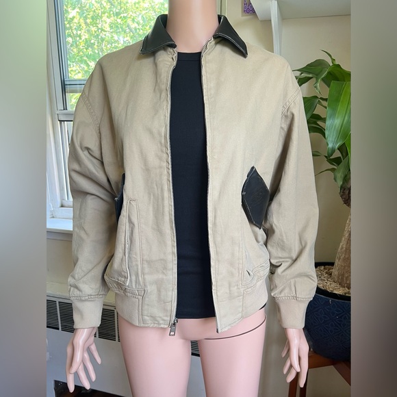Wild Fable Tan Bomber Jacket with Black Accents - Picture 4 of 10